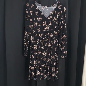 Floral Black Dress